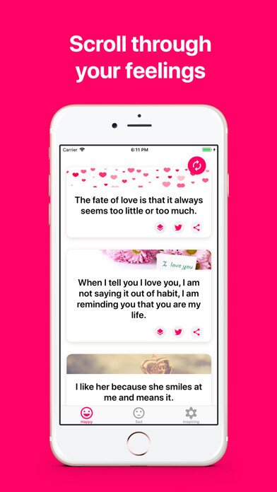 Emulate iPhone app Venus - Love Quotes using MyAndroid Emulate iPhone app Venus - Love Quotes using MyAndroid