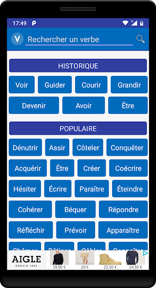 Run android online APK Verbe Conjugaison from MyAndroid or emulate Verbe Conjugaison using MyAndroid Run android online APK Verbe Conjugaison from MyAndroid or emulate Verbe Conjugaison using MyAndroid
