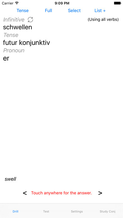 Emulate iPhone app Verben - German Verb Trainer using MyAndroid Emulate iPhone app Verben - German Verb Trainer using MyAndroid