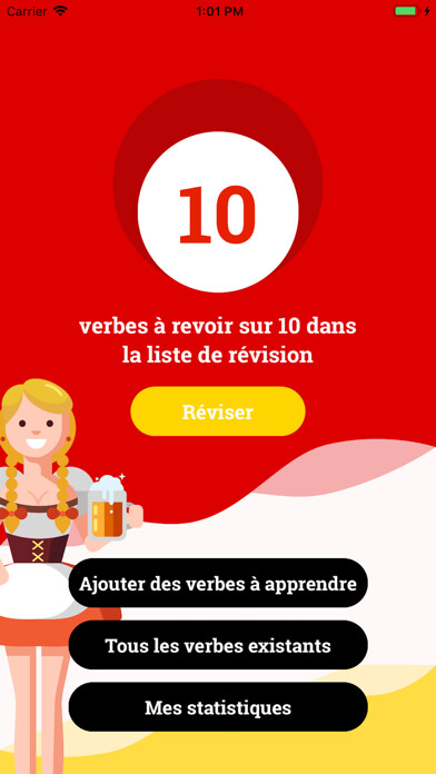 Emulate iPhone app Verbes irréguliers - Allemand using MyAndroid Emulate iPhone app Verbes irréguliers - Allemand using MyAndroid