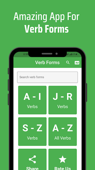 Run android online APK Verb Forms Dictionary: Urdu from MyAndroid or emulate Verb Forms Dictionary: Urdu using MyAndroid