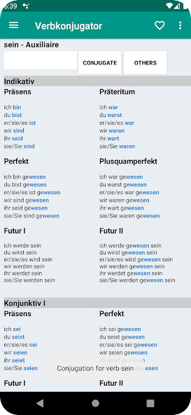 Run android online APK VerbKonjugator premium from MyAndroid or emulate VerbKonjugator premium using MyAndroid