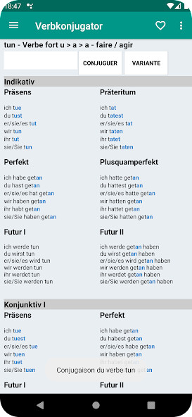 Run android online APK Verbkonjugator from MyAndroid or emulate Verbkonjugator using MyAndroid