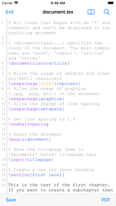 Emulate iPhone app VerbTeX LaTeX Editor using MyAndroid Emulate iPhone app VerbTeX LaTeX Editor using MyAndroid
