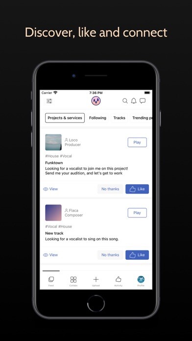 Emulate iPhone app VERCE - Music collaboration using MyAndroid Emulate iPhone app VERCE - Music collaboration using MyAndroid