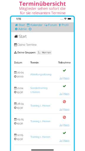 Run android online APK Vereinsorganisator - Termine einfach verwalten from MyAndroid or emulate Vereinsorganisator - Termine einfach verwalten using MyAndroid