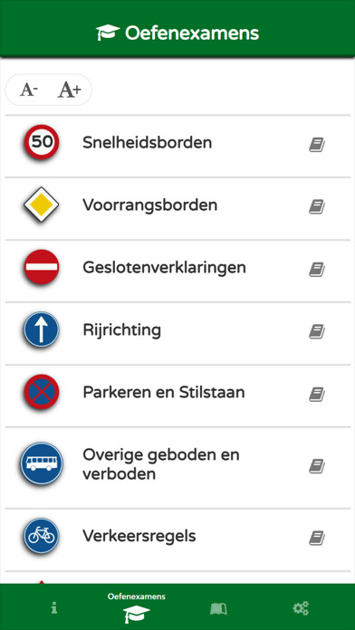 Emulate iPhone app Verkeersborden Oefenen using MyAndroid