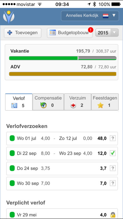 Emulate iPhone app Verlofdagen using MyAndroid Emulate iPhone app Verlofdagen using MyAndroid