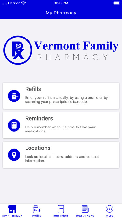 Emulate iPhone app Vermont Family Pharmacy using MyAndroid Emulate iPhone app Vermont Family Pharmacy using MyAndroid