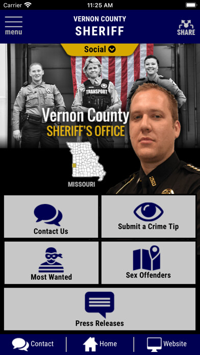 Emulate iPhone app Vernon County Missouri Sheriff using MyAndroid