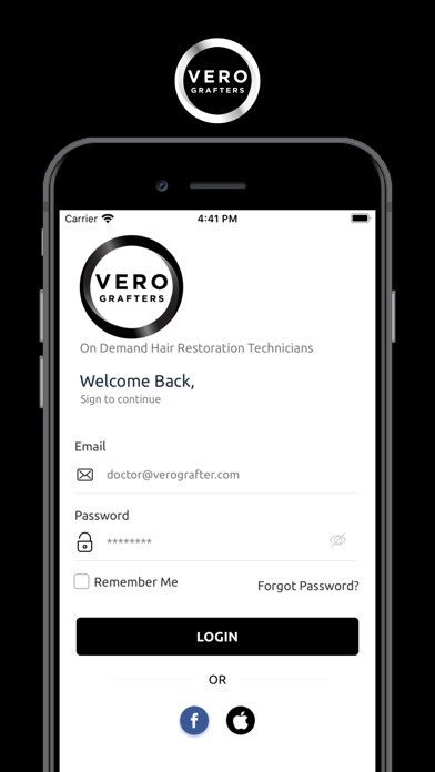 Emulate iPhone app VeroGrafters For Doctors using MyAndroid