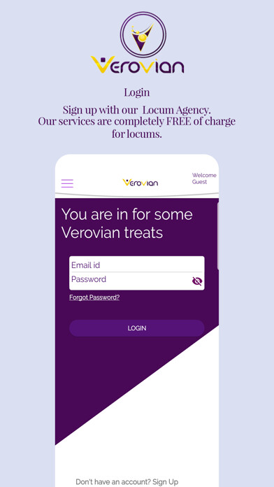 Emulate iPhone app Verovian Locum Recruitment using MyAndroid