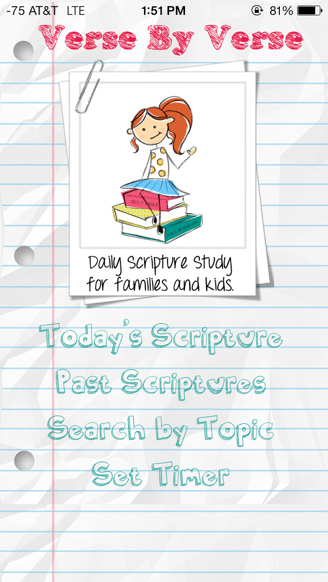 Emulate iPhone app Verse by Verse: Daily Scripture Study for LDS Families and Kids using MyAndroid