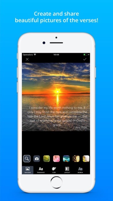 Emulate iPhone app Verse of the day: Daily prayer using MyAndroid