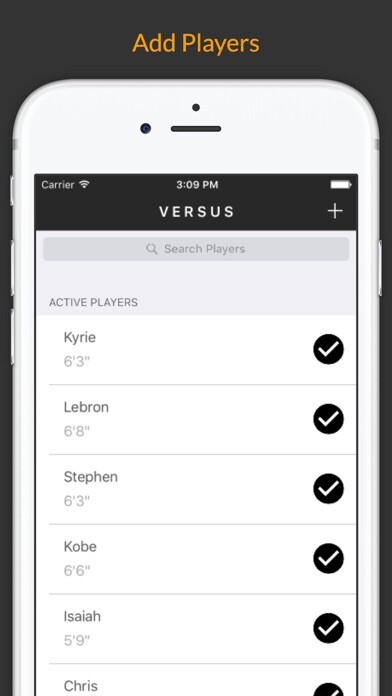 Emulate iPhone app Versus - Team Maker using MyAndroid
