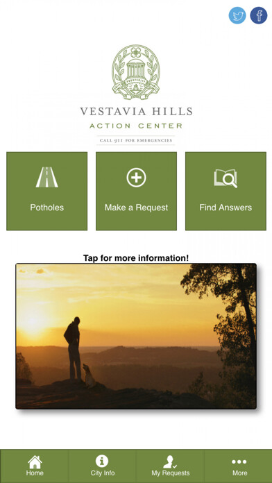 Emulate iPhone app Vestavia Hills Action Center using MyAndroid