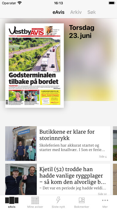 Emulate iPhone app Vestby Avis eAvis using MyAndroid