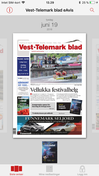 Emulate iPhone app Vest-Telemark blad eAvis using MyAndroid