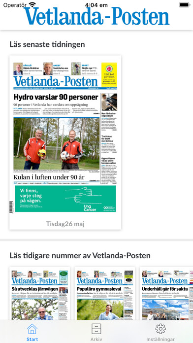 Emulate iPhone app Vetlanda-Posten e-tidning using MyAndroid Emulate iPhone app Vetlanda-Posten e-tidning using MyAndroid