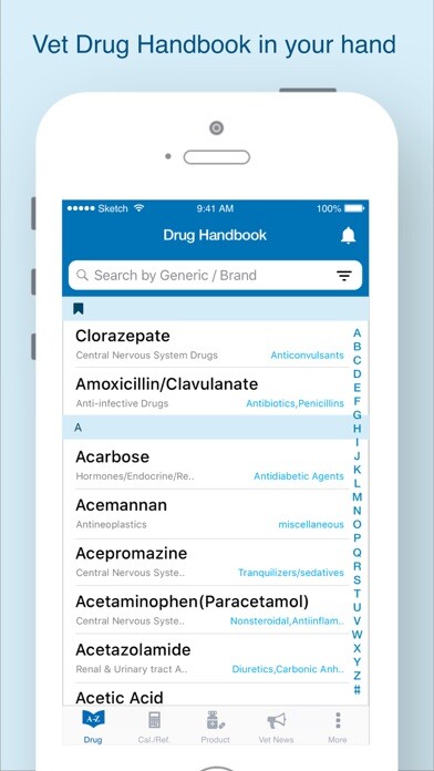 Emulate iPhone app VetList - Vet Drug formulary using MyAndroid Emulate iPhone app VetList - Vet Drug formulary using MyAndroid