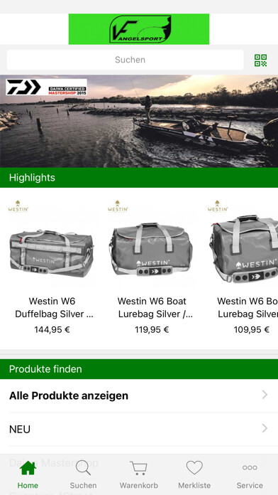 Emulate iPhone app VF Angelsport Online Shop using MyAndroid