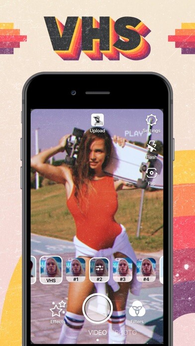 Emulate iPhone app VHS Video Editor, Vintage Cam using MyAndroid