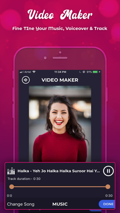Emulate iPhone app Vibes social media story maker using MyAndroid