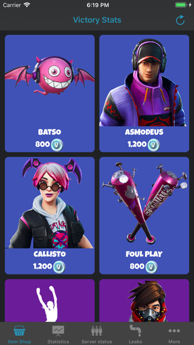 Emulate iPhone app Victory Stats for Fortnite using MyAndroid
