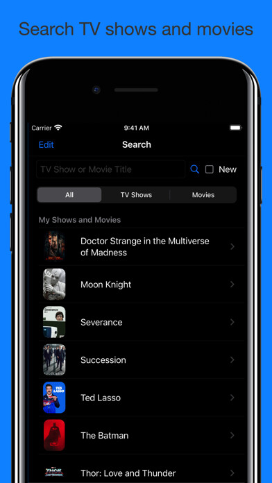 Emulate iPhone app Vid Diva: TV & Movie Tracker using MyAndroid