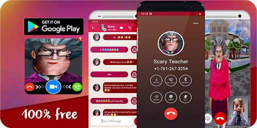 Run android online APK video call from scary teacher, and chat prank from MyAndroid or emulate video call from scary teacher, and chat prank using MyAndroid