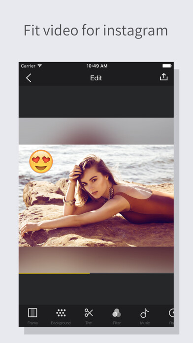 Emulate iPhone app Video Clip Video Editor, Music using MyAndroid