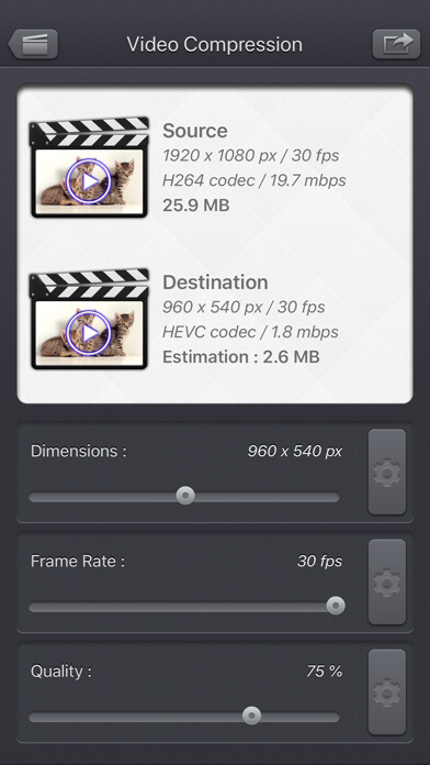 Emulate iPhone app Video Compressor - HD using MyAndroid