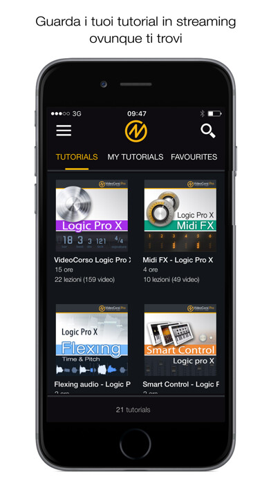 Emulate iPhone app VideoCorsiPro using MyAndroid