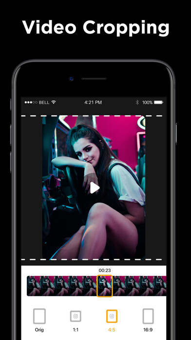 Emulate iPhone app Video Crop: Trim & Cut Editor using MyAndroid