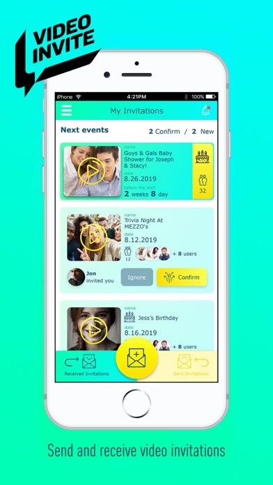 Emulate iPhone app Video Invite using MyAndroid