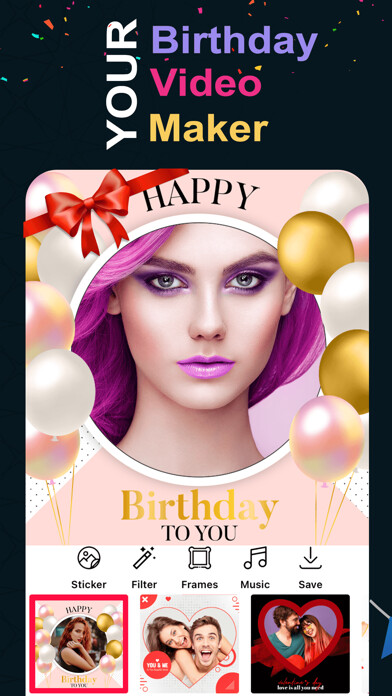 Emulate iPhone app Video Maker Birthday Photos using MyAndroid