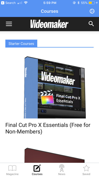 Emulate iPhone app Videomaker Magazine using MyAndroid
