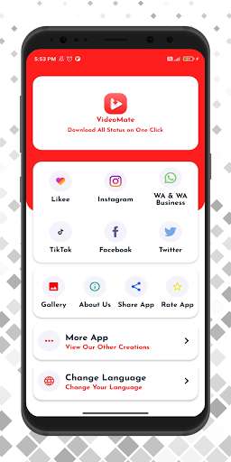 Run android online APK VideoMate - All in one status saver from MyAndroid or emulate VideoMate - All in one status saver using MyAndroid