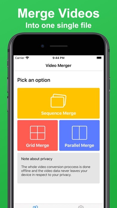 Emulate iPhone app Video Merger: Join videos using MyAndroid