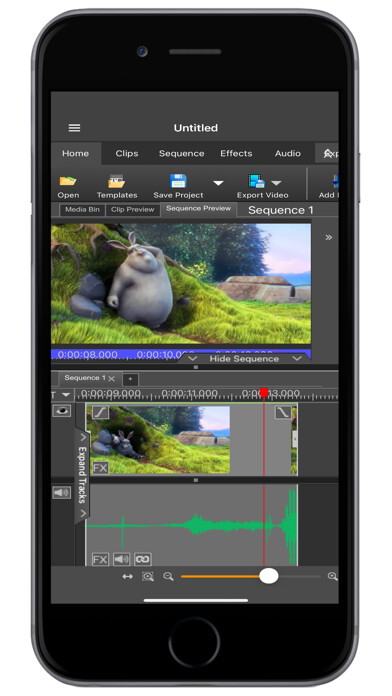 Emulate iPhone app VideoPad - Video Editor using MyAndroid