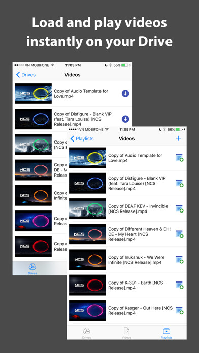 Emulate iPhone app Video Player for G Suite Drive using MyAndroid