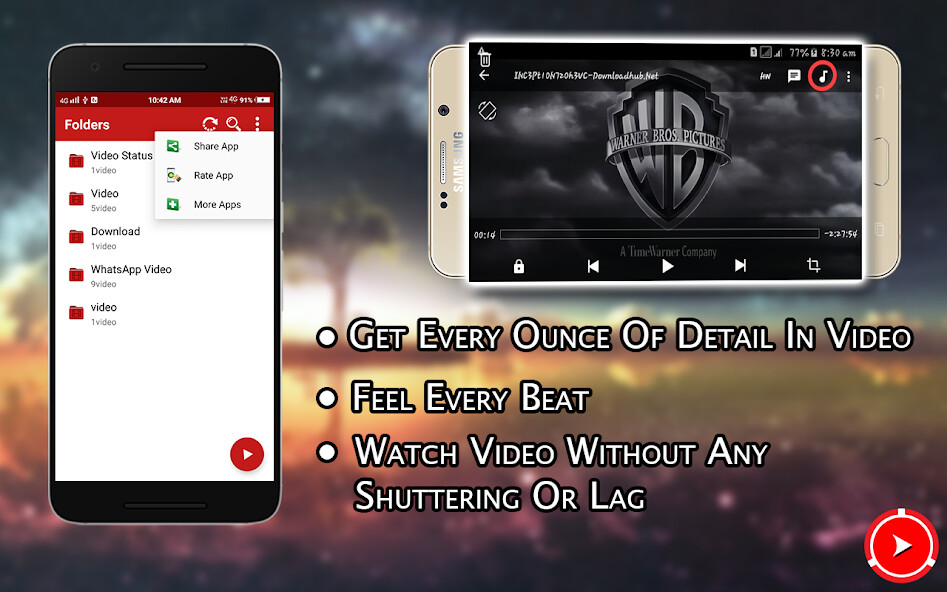 Run android online APK Video Player Supports All Formats from MyAndroid or emulate Video Player Supports All Formats using MyAndroid