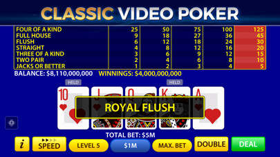Emulate iPhone app Video Poker by Pokerist using MyAndroid