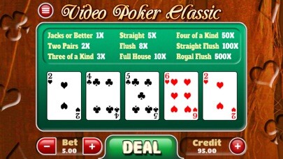 Emulate iPhone app Video Poker Go using MyAndroid