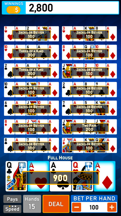 Emulate iPhone app Video Poker Multi Bonus using MyAndroid