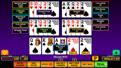 Emulate iPhone app Video Poker Multi Pro using MyAndroid