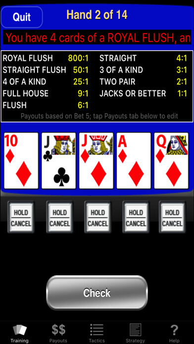 Emulate iPhone app Video Poker Trainer using MyAndroid Emulate iPhone app Video Poker Trainer using MyAndroid