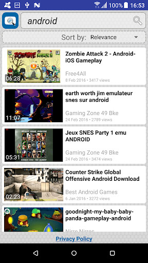 Run android online APK Video Search for Dailymotion from MyAndroid or emulate Video Search for Dailymotion using MyAndroid