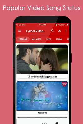 Emulate Android APK Video status : lyrical video song status Emulate Android APK Video status : lyrical video song status