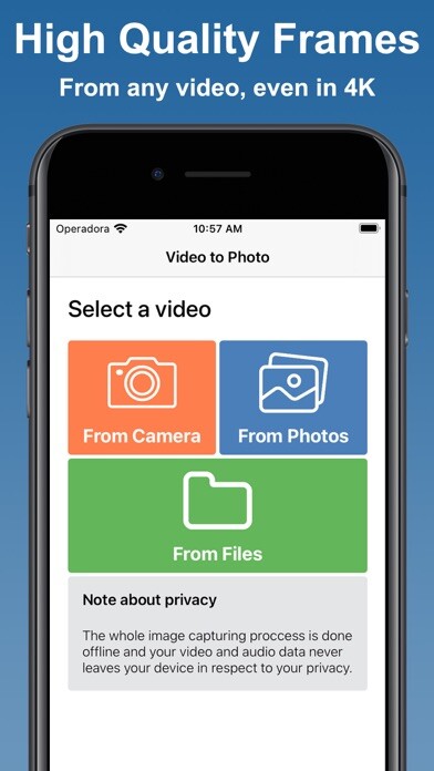 Emulate iPhone app Video to Photo: High Quality using MyAndroid